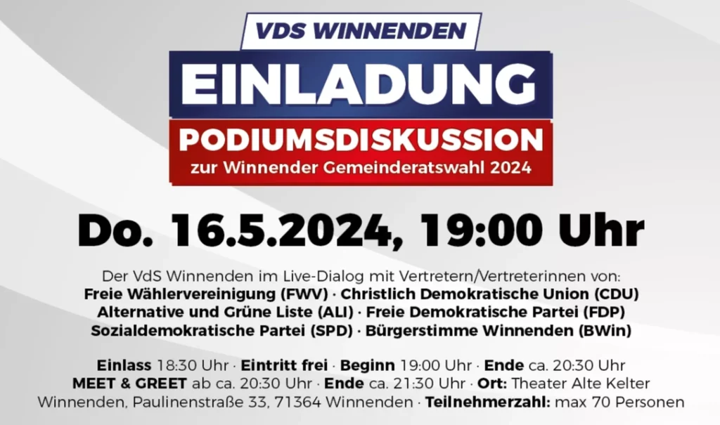 Einladung zur Podiumsdiskussion am 16.05.2024